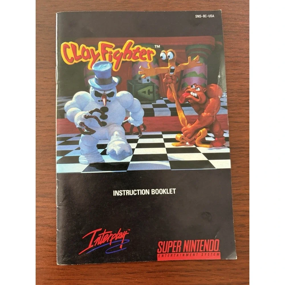 Clay Fighter SNES INSTRUCTION MANUAL ONLY Nintendo Interplay
